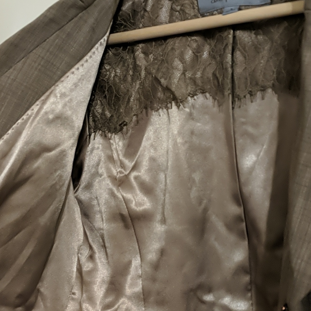 Brown Crosshatched Blazer - Picture 4 of 5